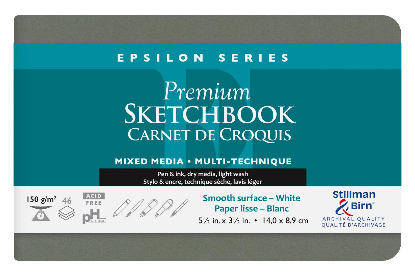 Epsilon Series flexible notebook 46F 14x8,9cm 150g - White (Pack x2)