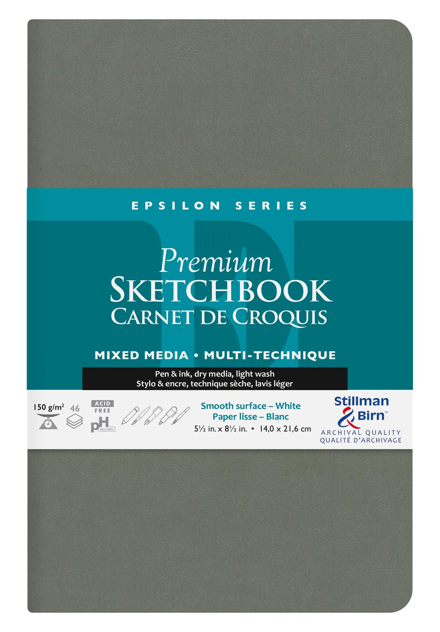 Epsilon Series flexible notebook 46F 21,6x14cm 150g - White (Pack x2)