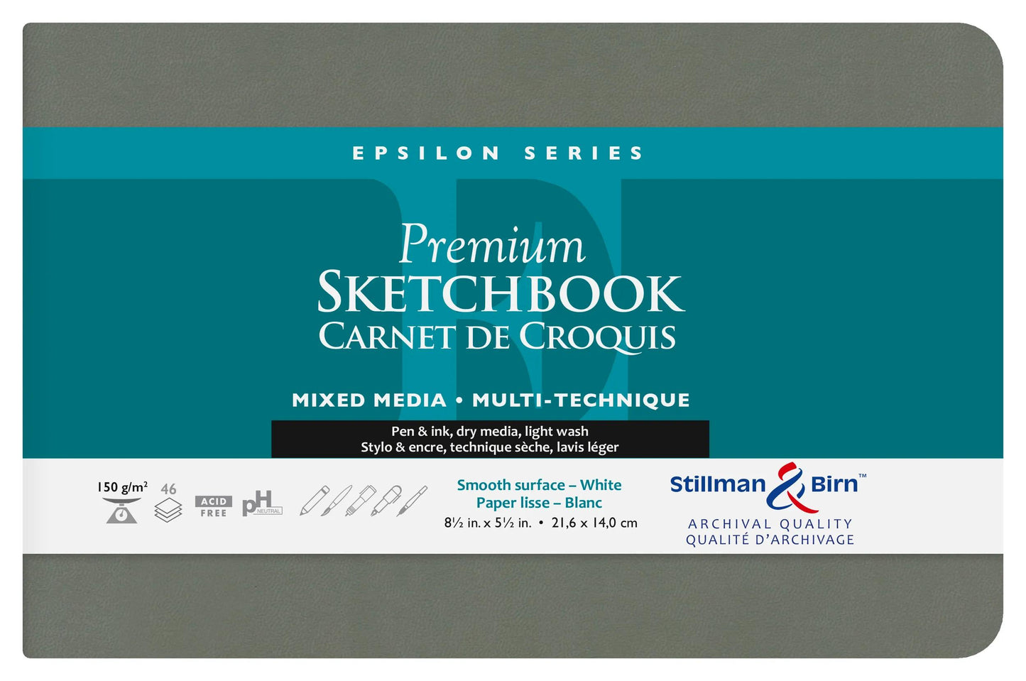 Epsilon Series flexible notebook 46F 14x21,6cm 150g - White (Pack x2)