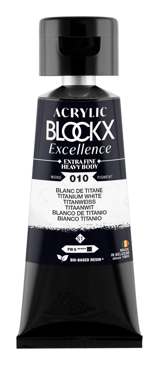 Extra fine acrylic paint tube 75ml - Titanium white - New 010 (Pack x3)