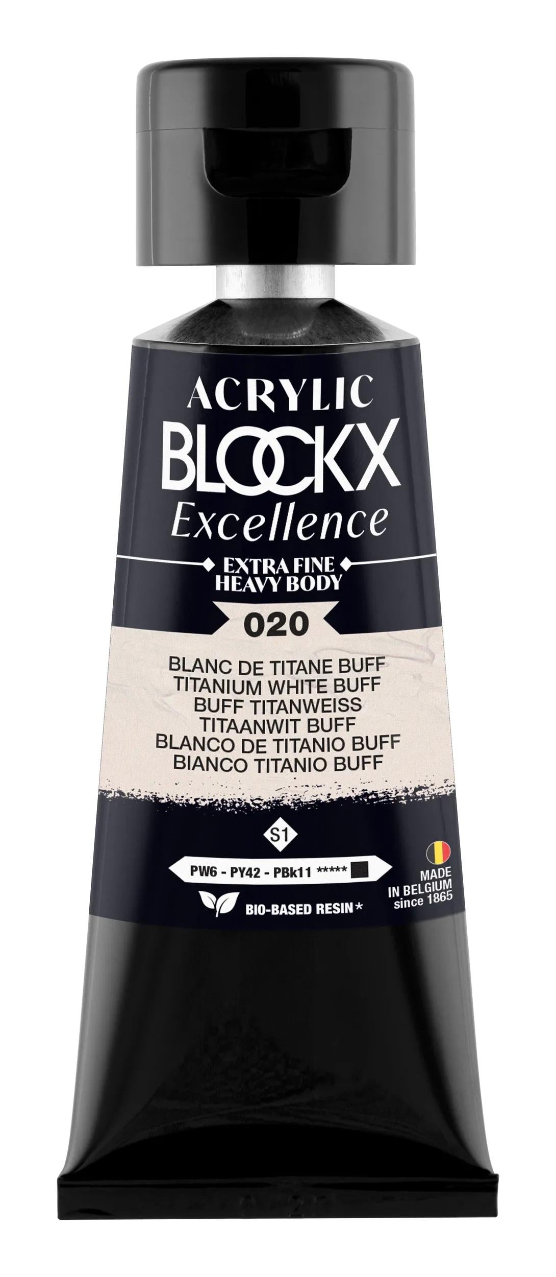 Extra fine acrylic paint tube 75ml - White titanium buff - New 020 (Pack x3)
