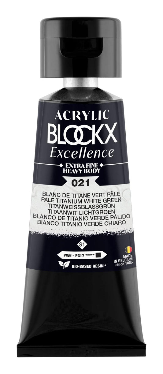 Extra fine acrylic paint tube 75ml - White titanium pale green - New 021 (Pack x3)