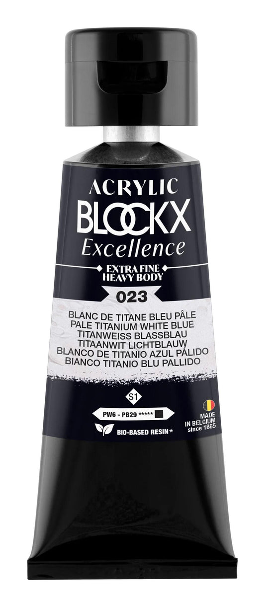 Extra fine acrylic paint tube 75ml - White titanium light blue - New 023 (Pack x3)