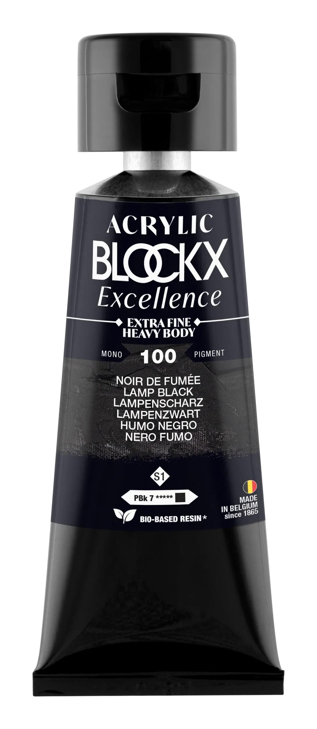 Extra fine acrylic paint tube 75ml - Smoke black - New 100 (Pack x3)