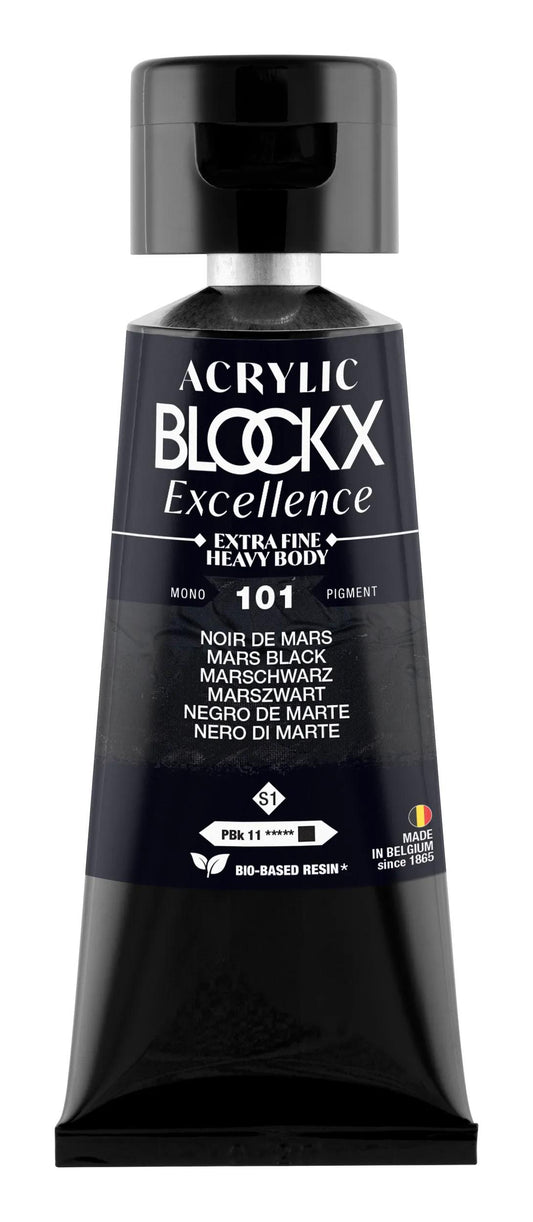 Extra fine acrylic paint tube 75ml - Black March - New 101 (Pack x3)