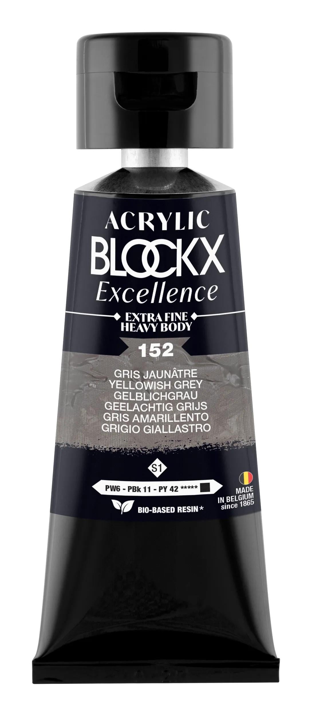 Extra fine acrylic paint tube 75ml - Yellowish grey - New 152 (Pack x3)