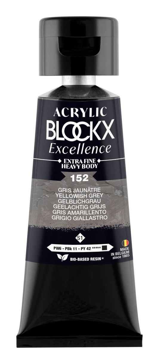 Extra fine acrylic paint tube 75ml - Yellowish grey - New 152 (Pack x3)
