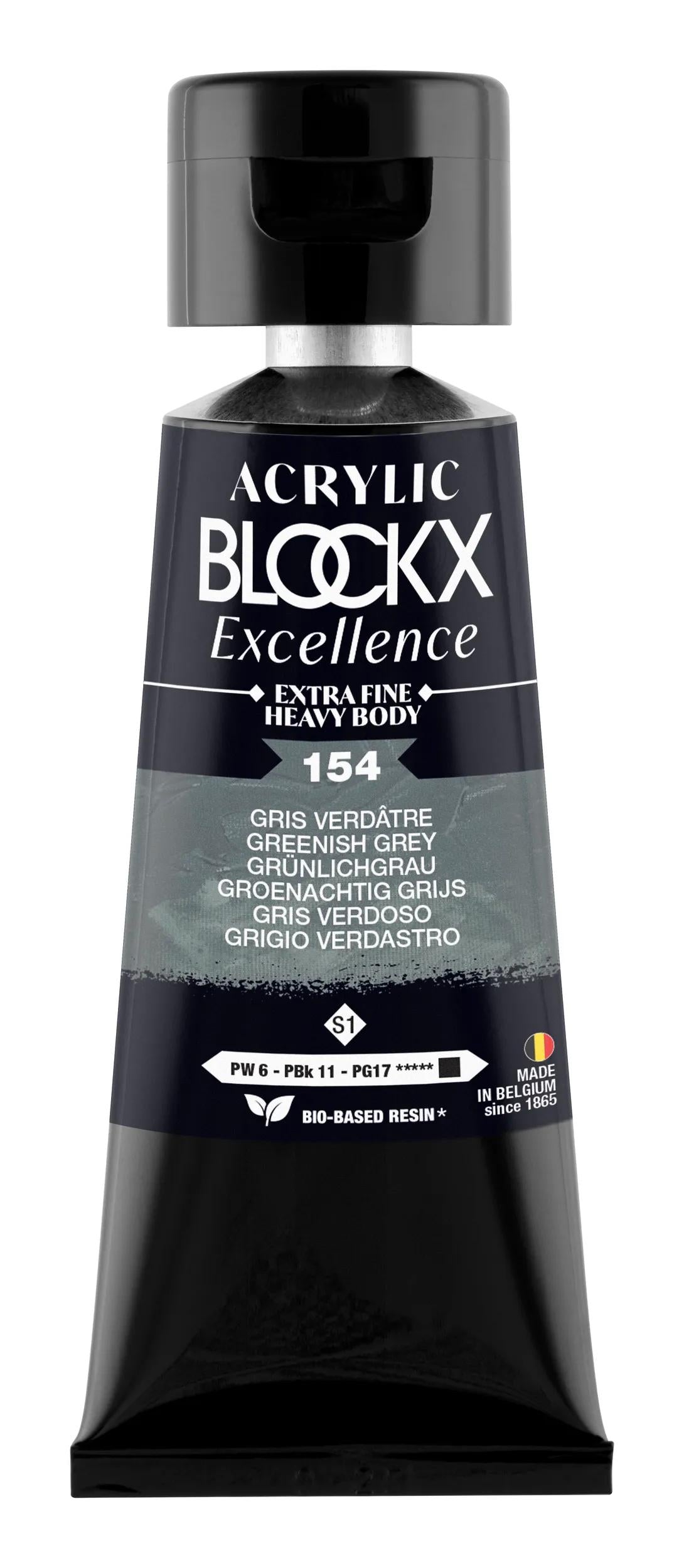 Extra fine acrylic paint tube 75ml - Greenish grey - New 154 (Pack x3)