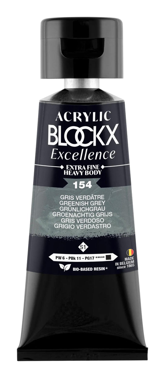 Extra fine acrylic paint tube 75ml - Greenish grey - New 154 (Pack x3)