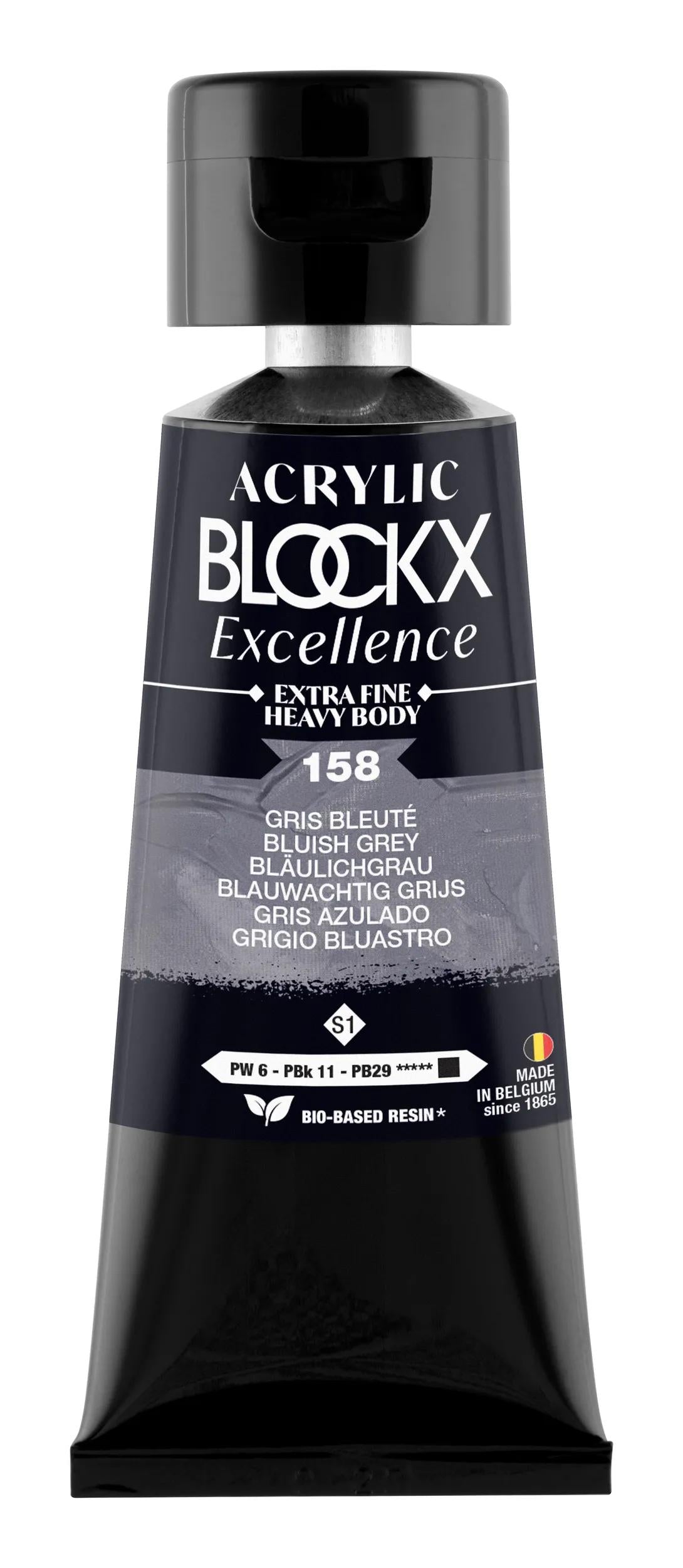 Extra fine acrylic paint tube 75ml - Blue grey - New 158 (Pack x3)