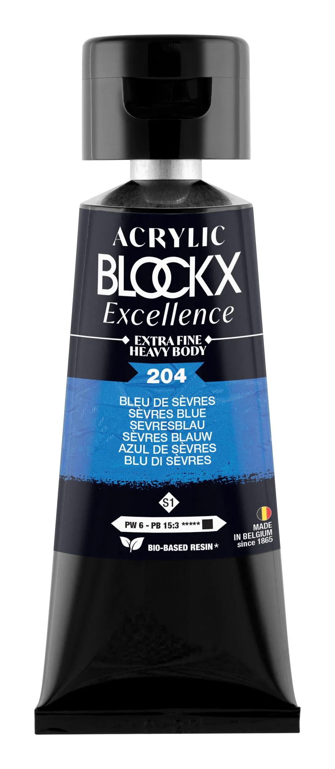 Extra fine acrylic paint tube 75ml - Sèvres Blue - New 204 (Pack x3)