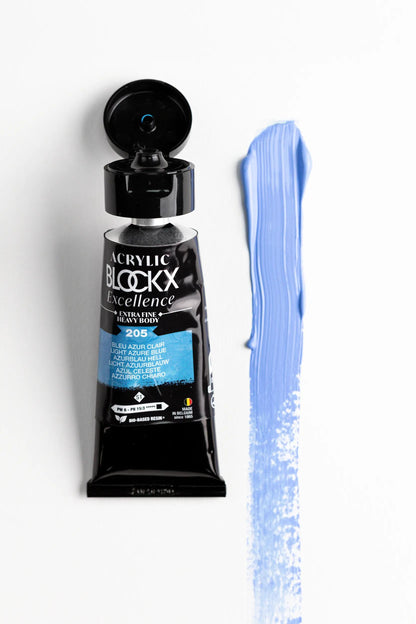 Extra fine acrylic paint tube 75ml - Light blue azure - New (lot de 3)
