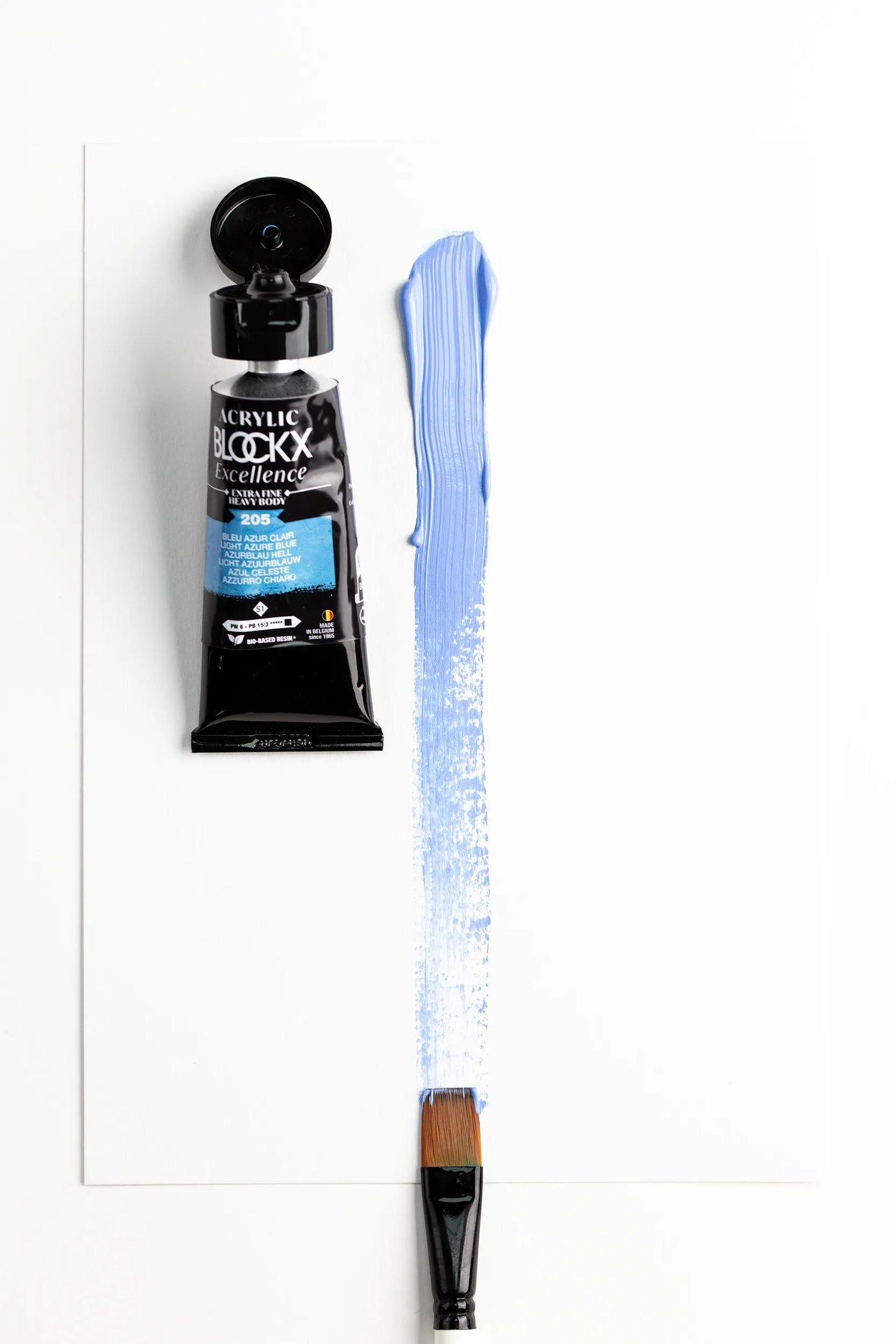 Extra fine acrylic paint tube 75ml - Light blue azure - New 205 (Pack x3)