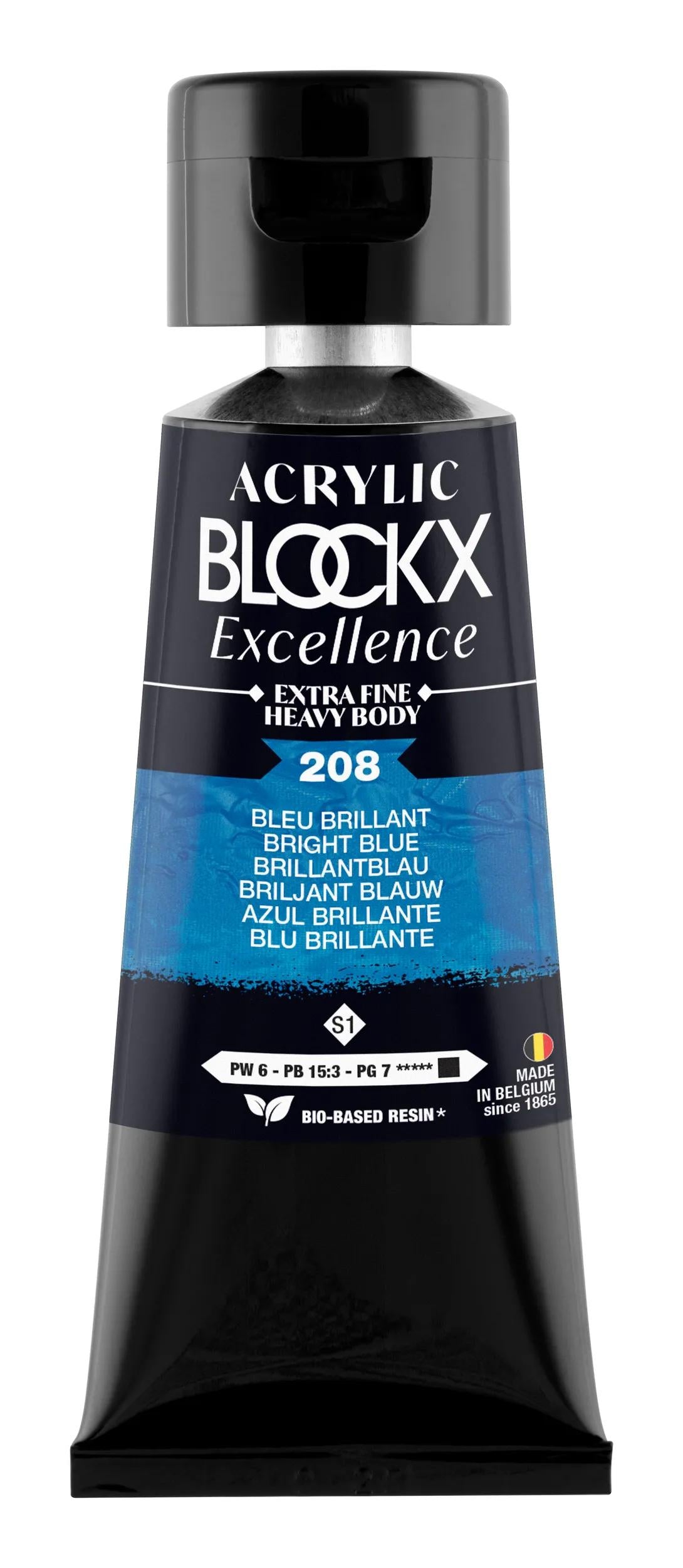Extra fine acrylic paint tube 75ml - Bright Blue - New (Lot x3)