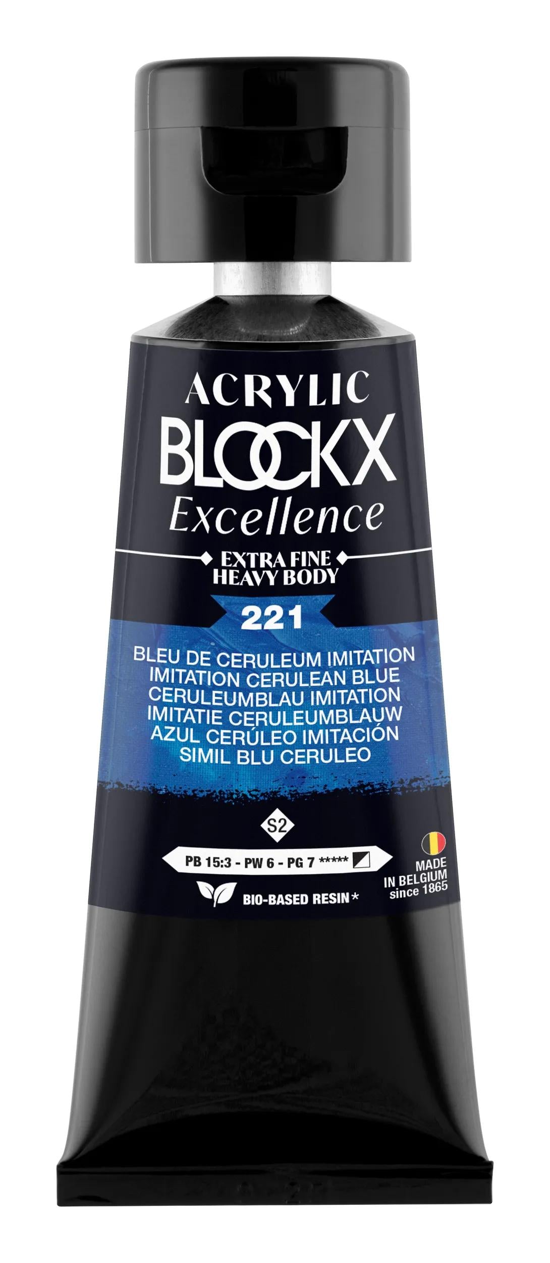 Extra fine acrylic paint tube 75ml - Blue ceruleum (imitation) - New 221 (Pack x3)