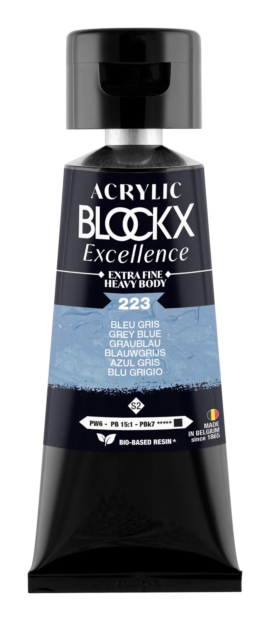 Extra fine acrylic paint tube 75ml - Grey blue - New 223 (Pack x3)
