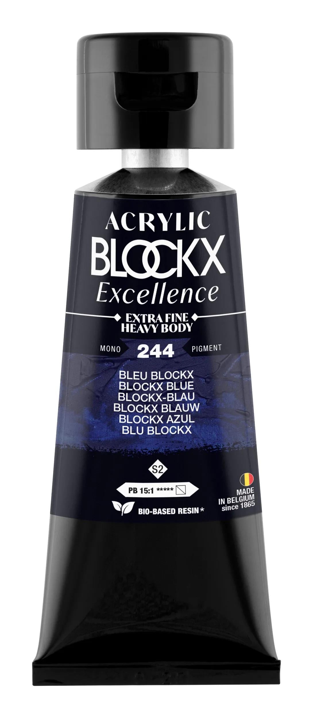 Extra fine acrylic paint tube 75ml - Blue blockx - New 244 (Pack x3)