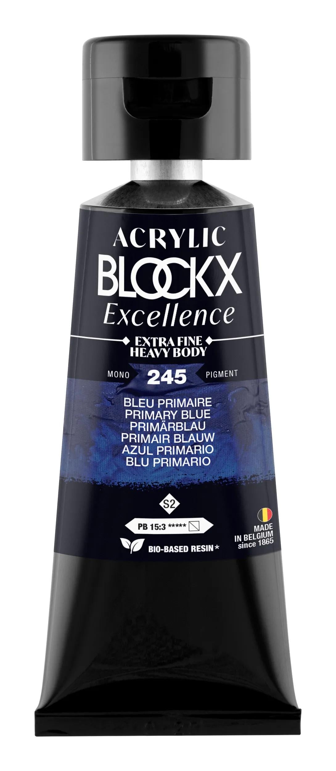 Extra fine acrylic paint tube 75ml - Primary Blue - New 245 (Pack x3)