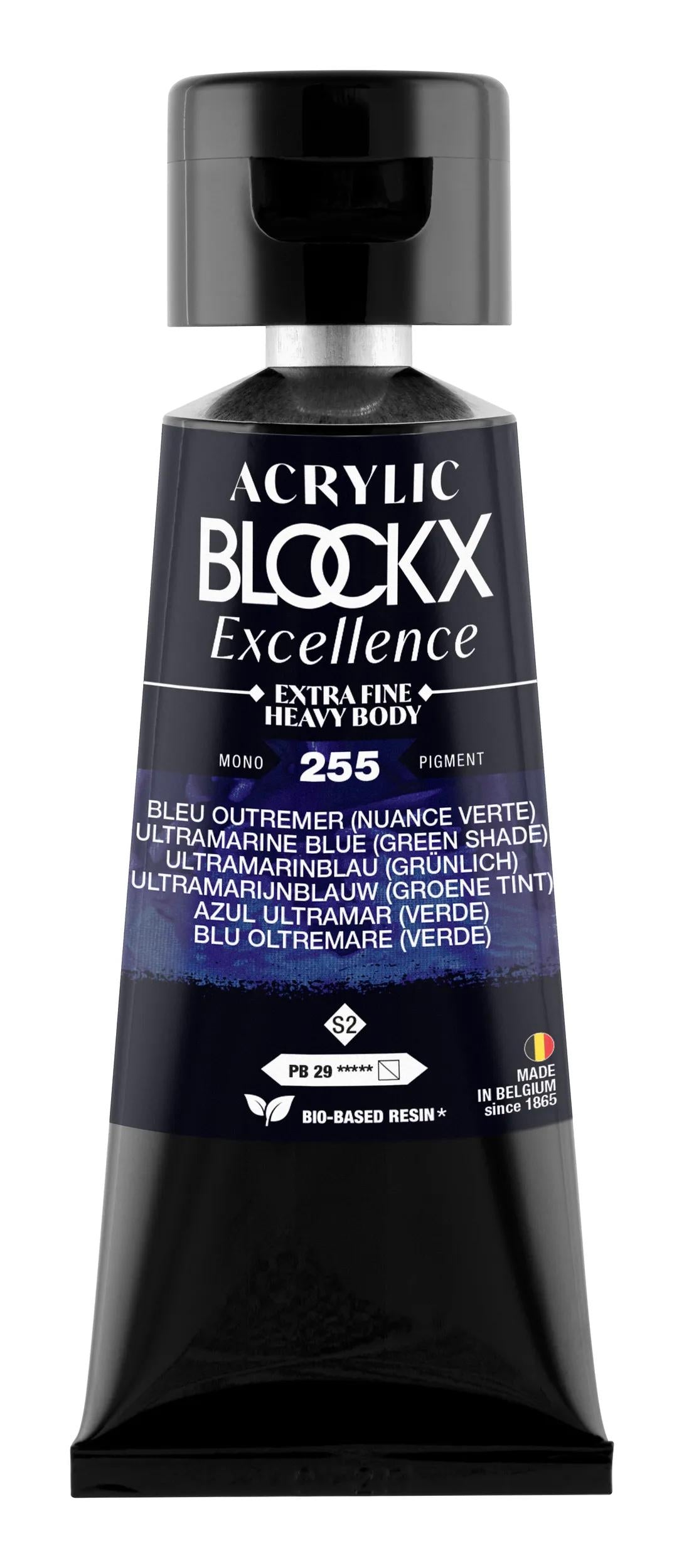 Extra fine acrylic paint tube 75ml - Blue Overseas (green colour) - New 255 (Pack x3)