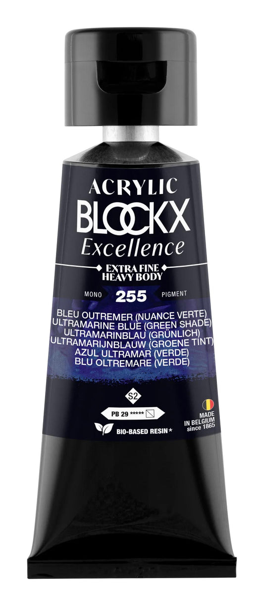 Extra fine acrylic paint tube 75ml - Blue Overseas (green colour) - New 255 (Pack x3)