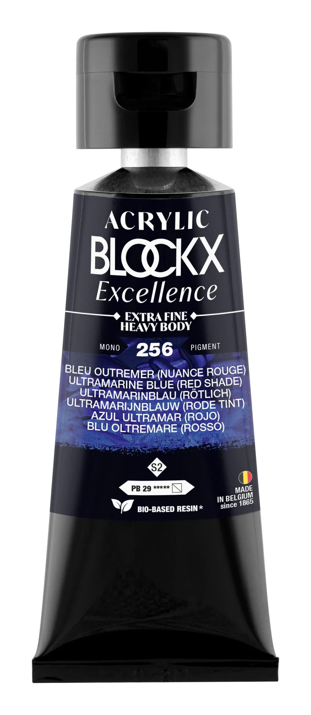 Extra fine acrylic paint tube 75ml - Blue Overseas (red colour) - New 256 (Pack x3)