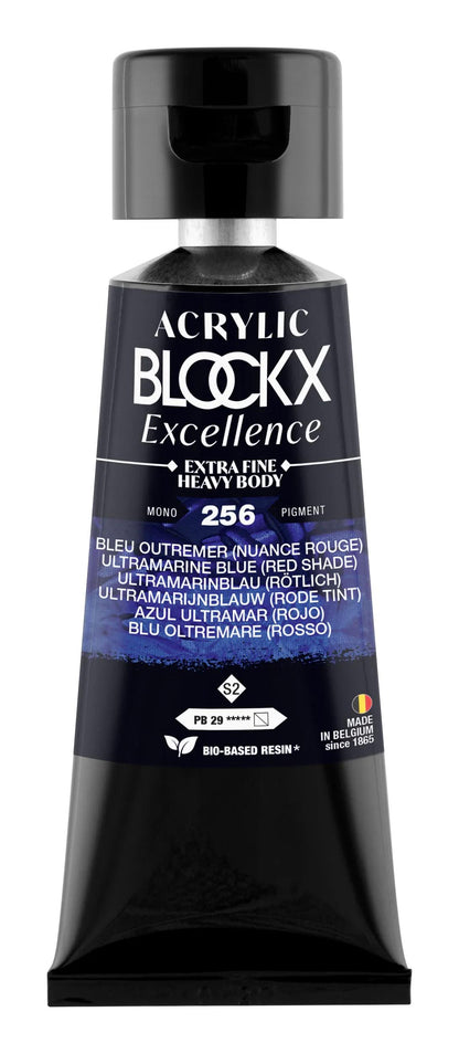 Extra fine acrylic paint tube 75ml - Blue Overseas (red colour) - New (lot de 3)