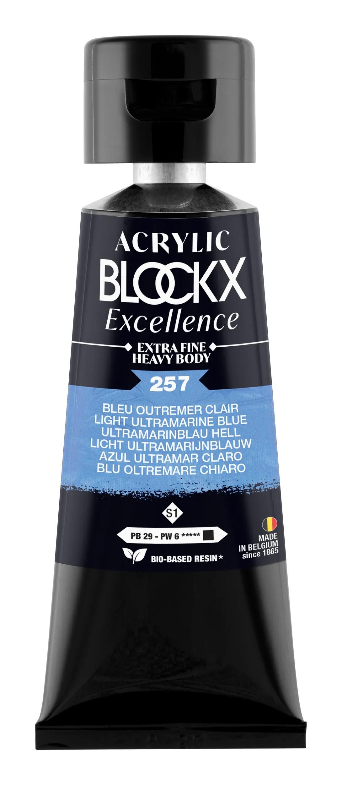 Extra fine acrylic paint tube 75ml - Light overseas blue - New 257 (Pack x3)