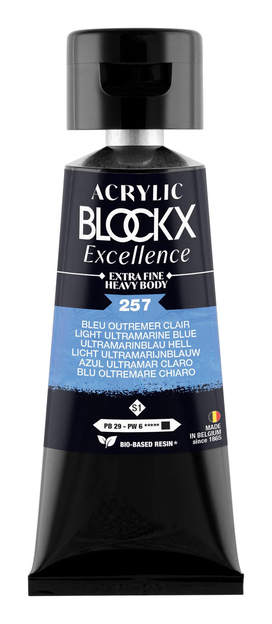 Extra fine acrylic paint tube 75ml - Light overseas blue - New 257 (Pack x3)