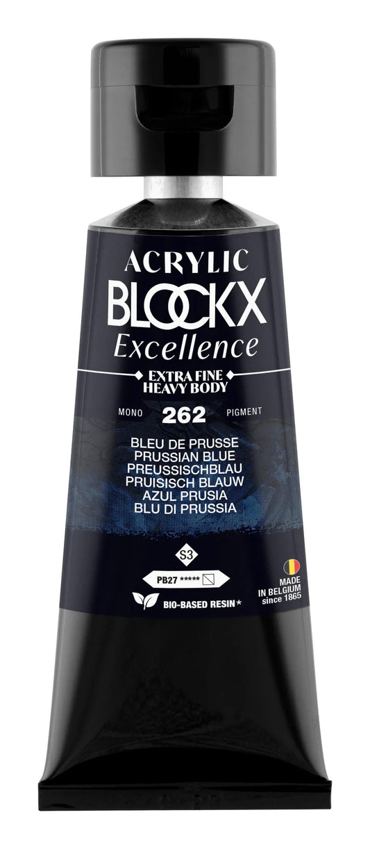 Extra fine acrylic paint tube 75ml - Prussia Blue - New 262 (Pack x3)