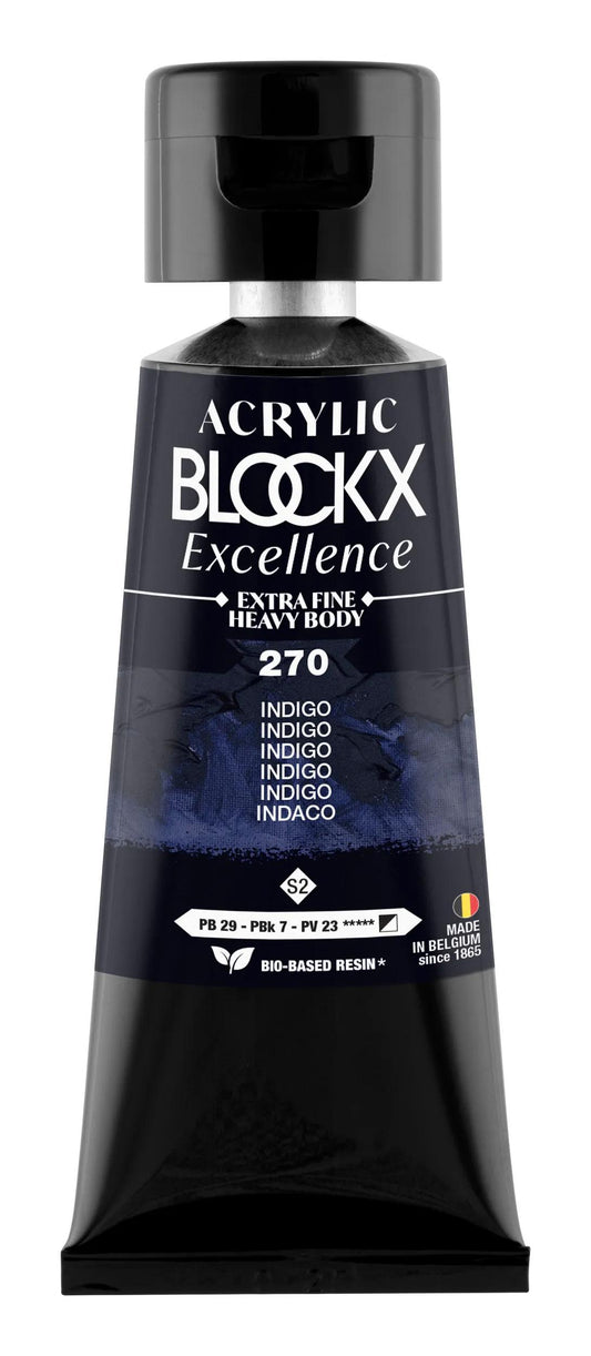 Extra fine acrylic paint tube 75ml - Indigo - New 270 (Pack x3)