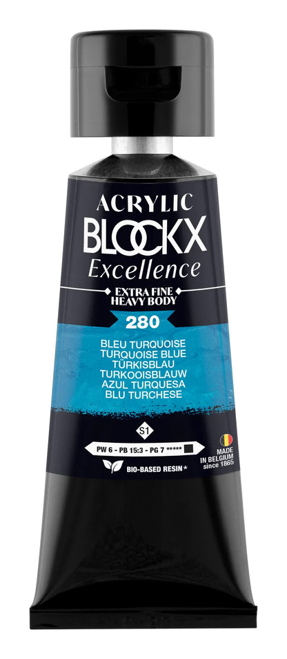 Extra fine acrylic paint tube 75ml - Turquoise blue - New (lot de 3)