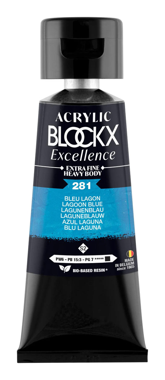 Extra fine acrylic paint tube 75ml - Blue lagoon - New 281 (Pack x3)