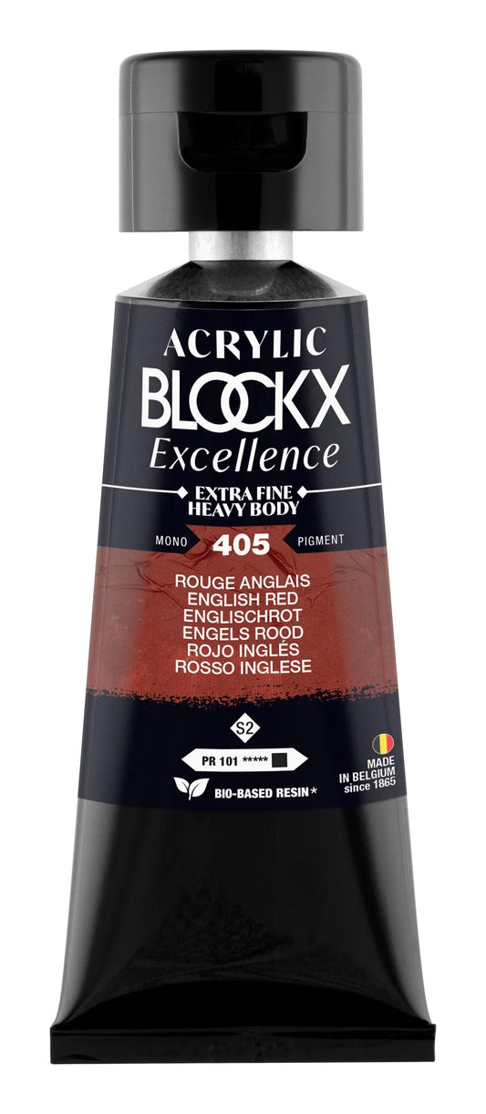 Extra fine acrylic paint tube 75ml - English Red - New 405 (Pack x3)