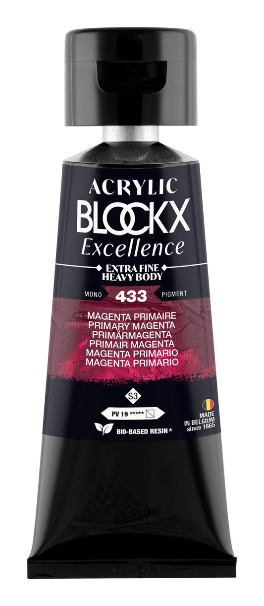Extra fine acrylic paint tube 75ml - Magenta primary - New 433 (Pack x3)