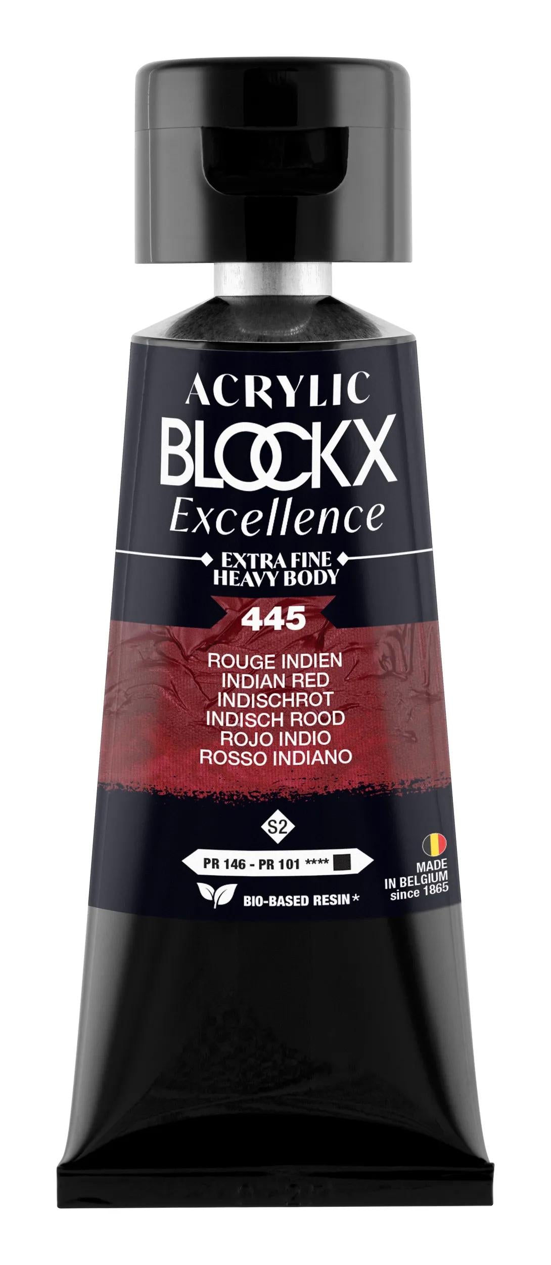 Extra fine acrylic paint tube 75ml - Indian Red - New 445 (Pack x3)