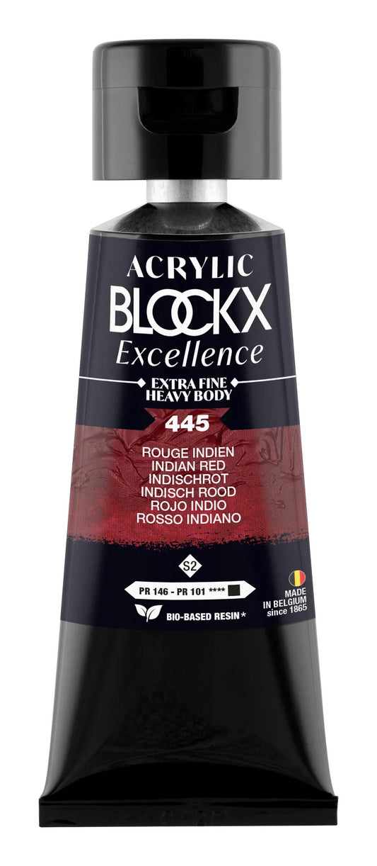 Extra fine acrylic paint tube 75ml - Indian Red - New 445 (Pack x3)