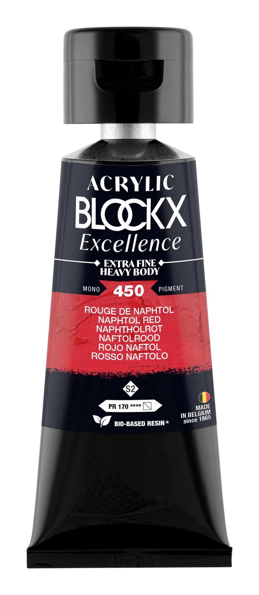 Extra fine acrylic paint tube 75ml - Naphthol Red - New 450 (Pack x3)