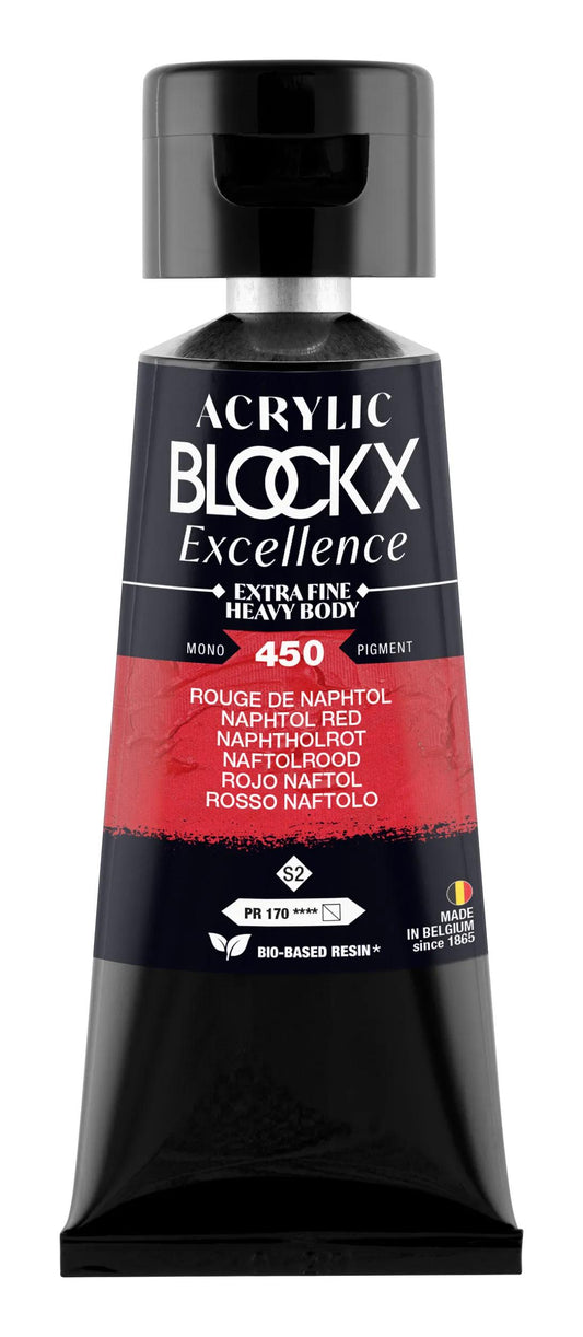 Extra fine acrylic paint tube 75ml - Naphthol Red - New 450 (Pack x3)