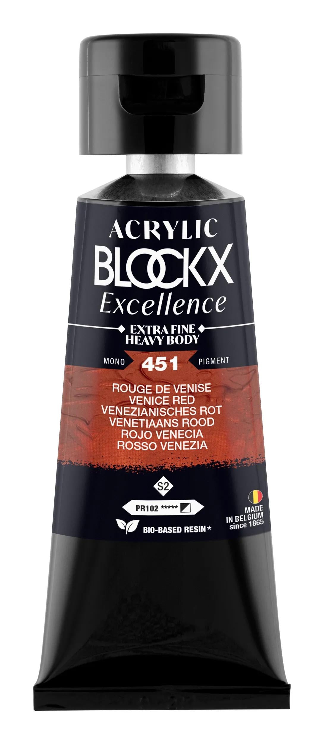 Extra fine acrylic paint tube 75ml - Venice Red - New 451 (Pack x3)