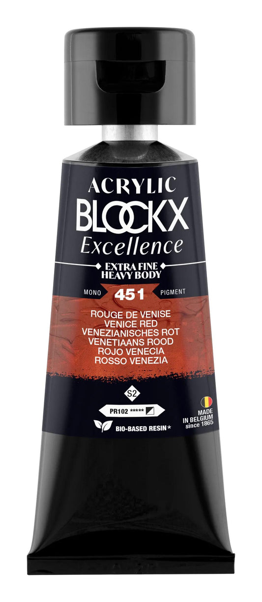 Extra fine acrylic paint tube 75ml - Venice Red - New 451 (Pack x3)