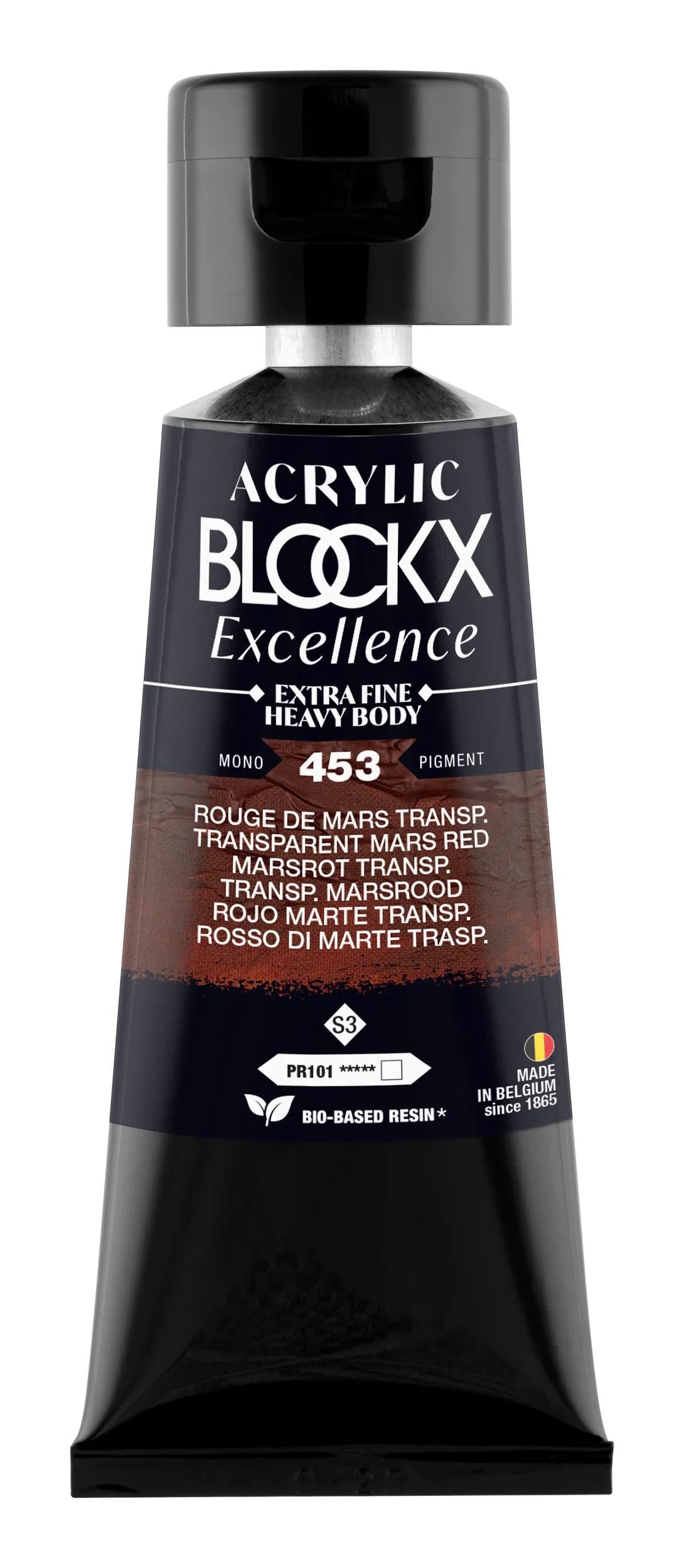 Extra fine acrylic paint tube 75ml - Red of March transp. - New 453 (Pack x3)
