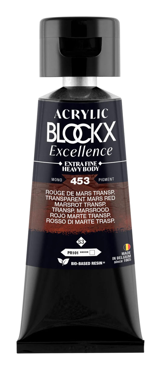 Extra fine acrylic paint tube 75ml - Red of March transp. - New 453 (Pack x3)