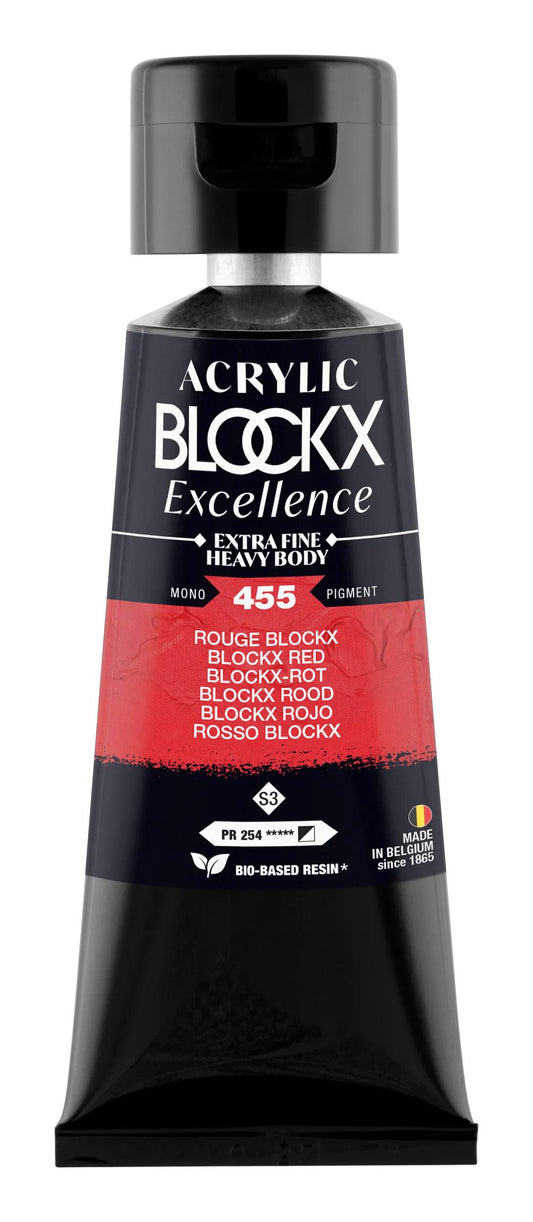 Extra fine acrylic paint tube 75ml - Red blockx - New 455 (Pack x3)