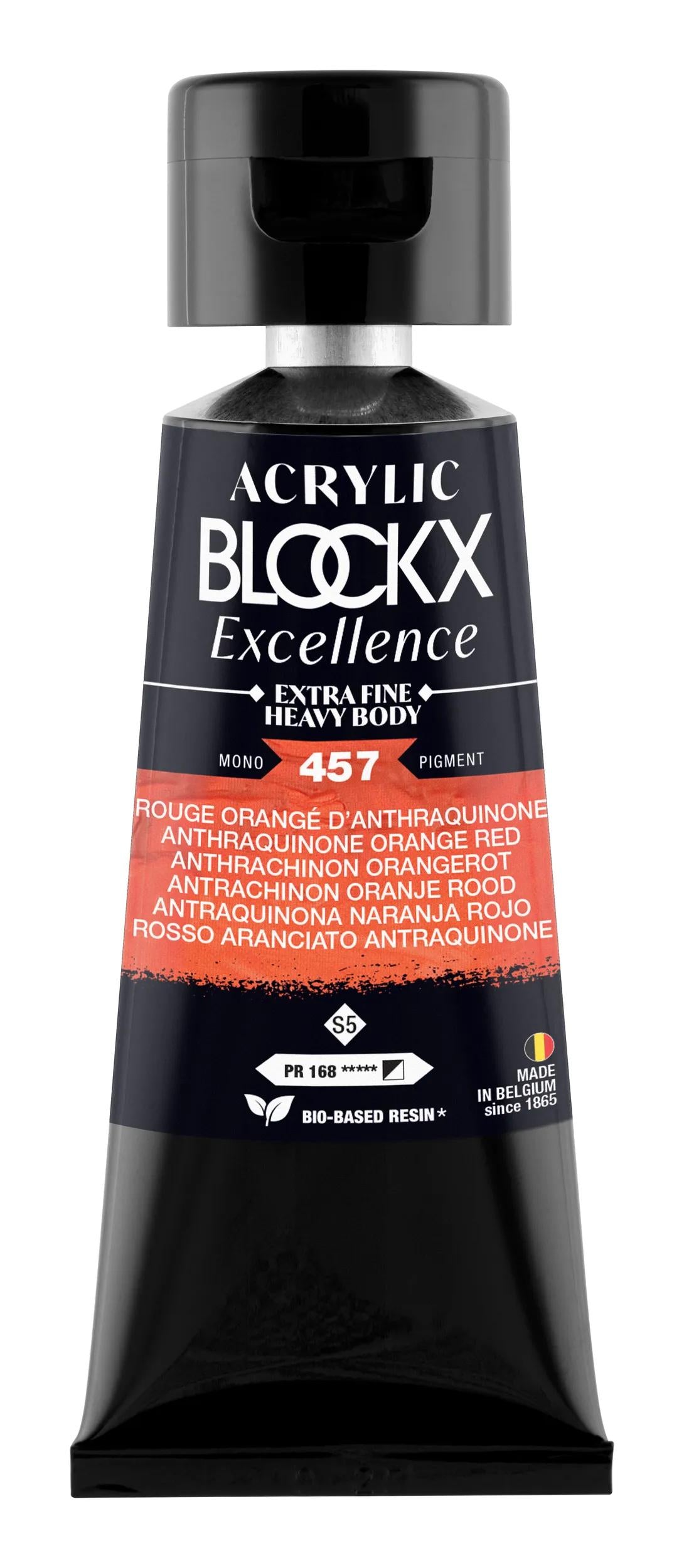 Extra fine acrylic paint tube 75ml - Anthraquinone orange red - New 457 (Pack x3)