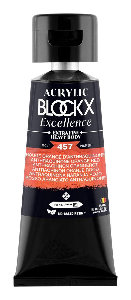 Extra fine acrylic paint tube 75ml - Anthraquinone orange red - New 457 (Pack x3)