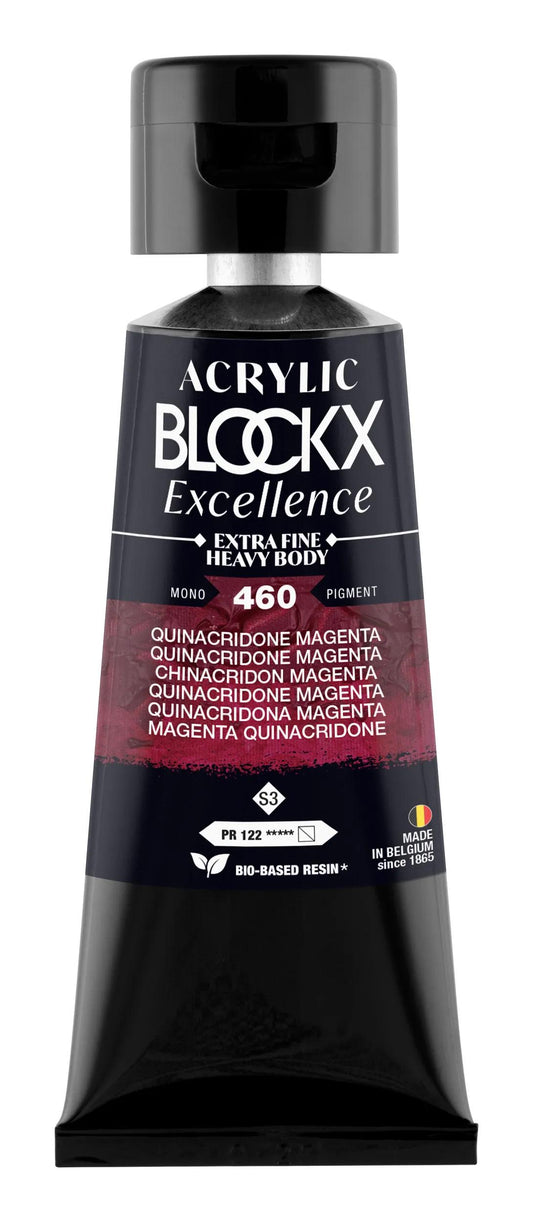 Extra fine acrylic paint tube 75ml - Quinacridone magenta - New 460 (Pack x3)