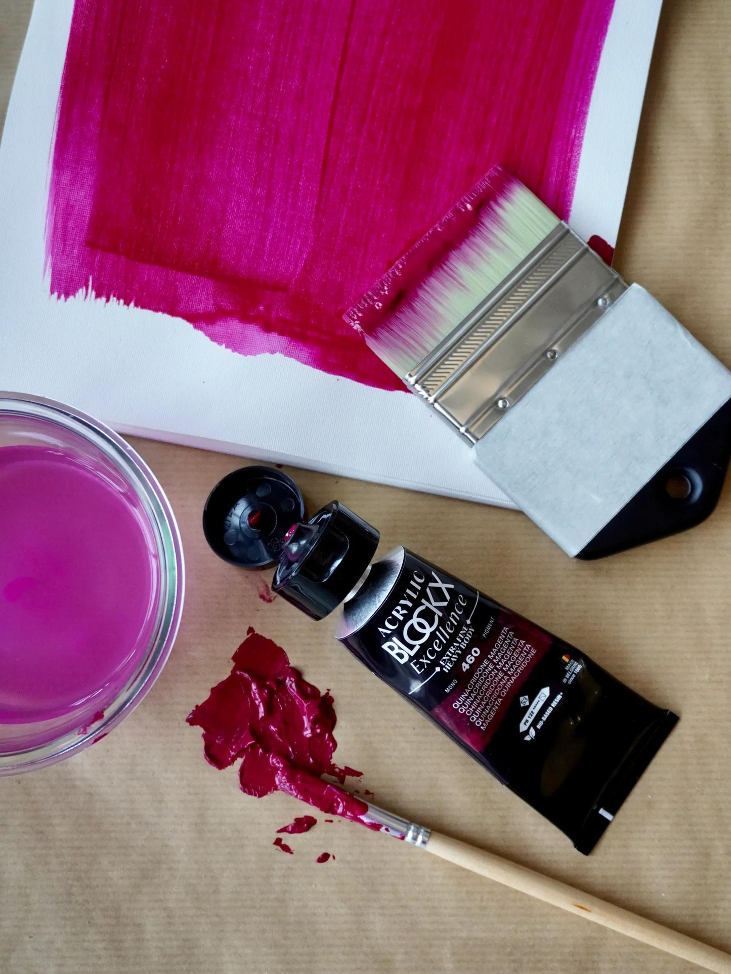 Extra fine acrylic paint tube 75ml - Quinacridone magenta - New 460 (Pack x3)