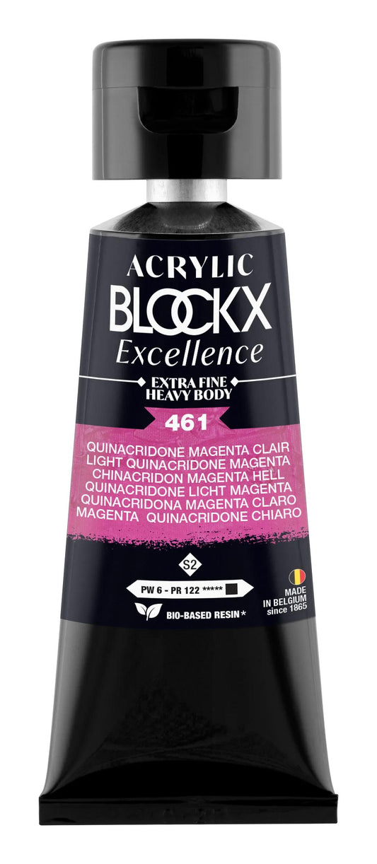 Extra fine acrylic paint tube 75ml - Quinacridone magenta light - New 461 (Pack x3)