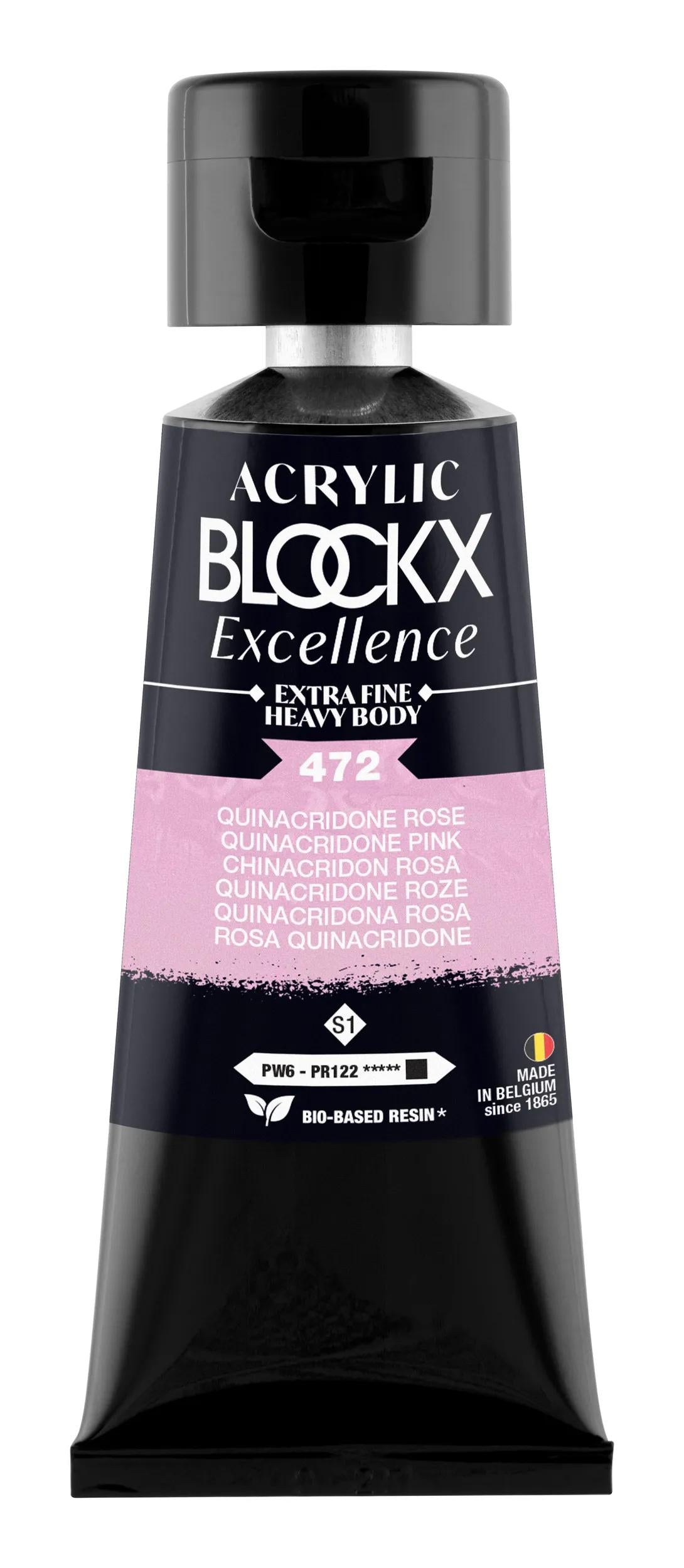 Extra fine acrylic paint tube 75ml - Pink Quinacridone - New 472 (Pack x3)