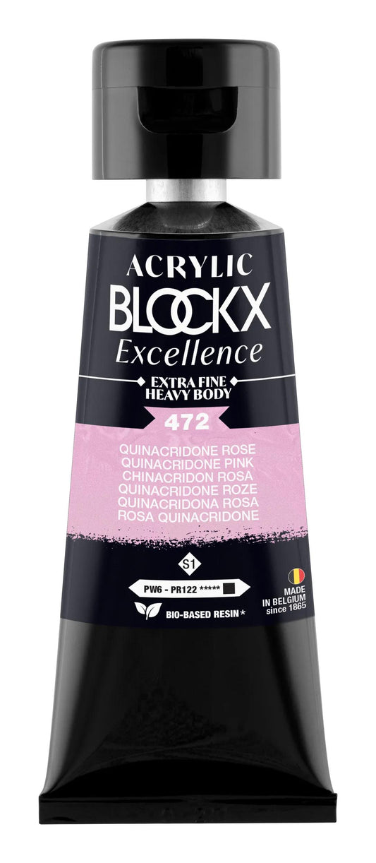 Extra fine acrylic paint tube 75ml - Pink Quinacridone - New 472 (Pack x3)